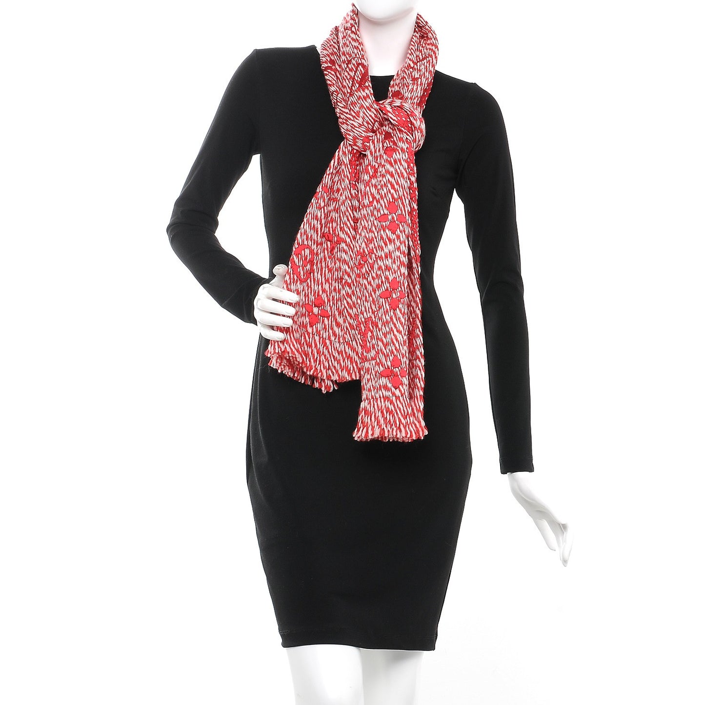 Wool Silk Logomania Mix Scarf Coquelicot