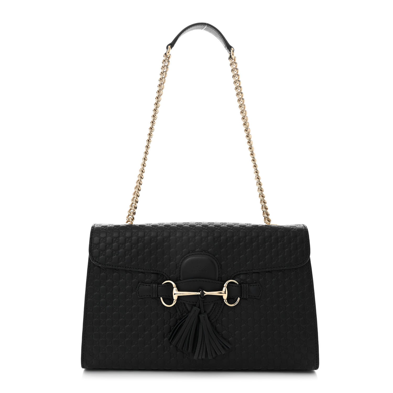 Gucci Microguccissima Medium Emily Chain Shoulder Bag Black 1 of 11