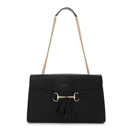 Gucci Microguccissima Medium Emily Chain Shoulder Bag Black 1 of 11