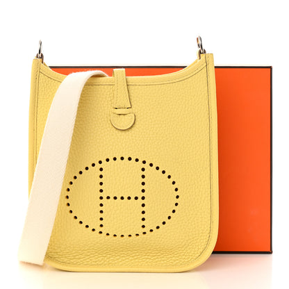 Hermes Taurillon Clemence Amazone Evelyne TPM Jaune Poussin Craie 13 of 13