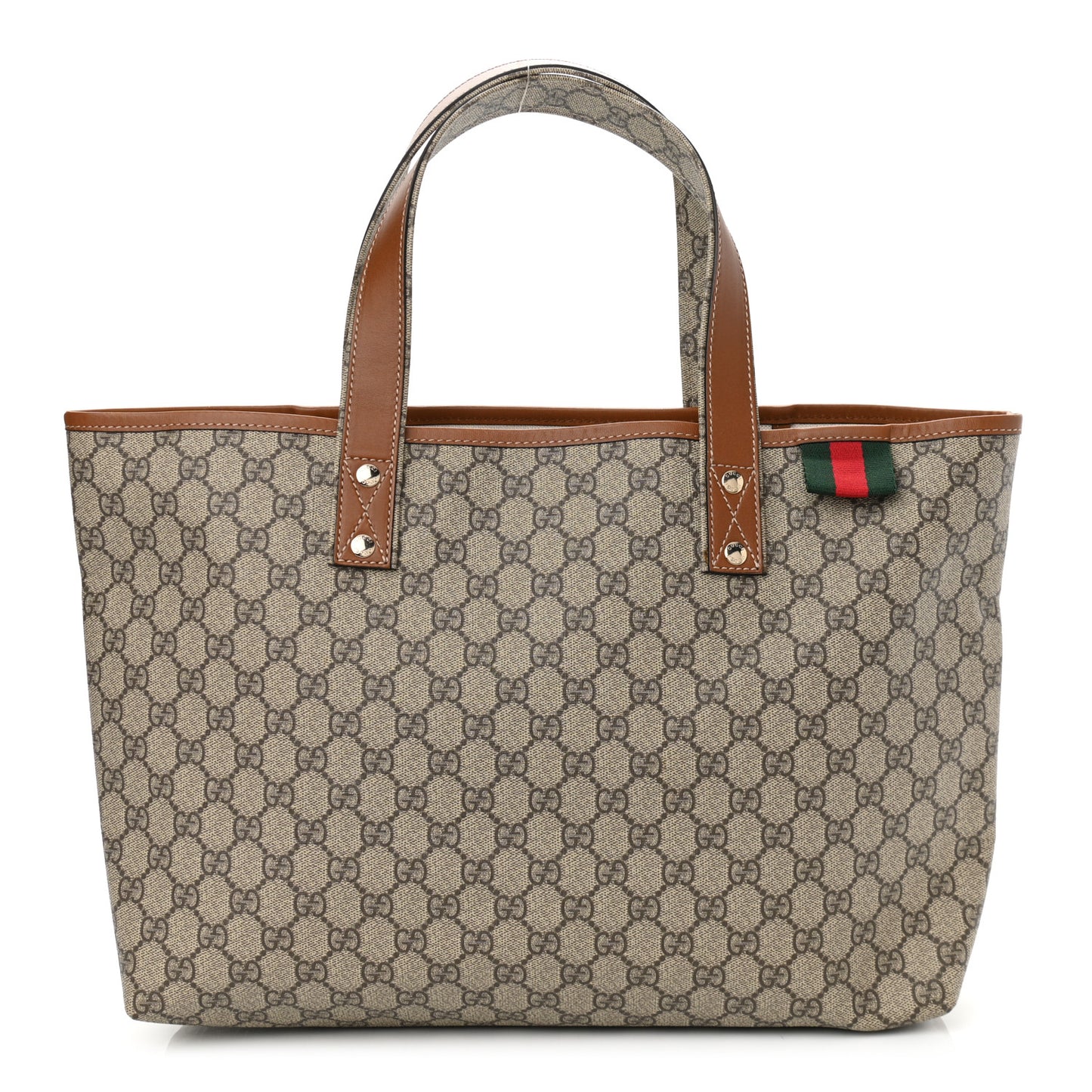 GG Plus Monogram Medium Signature Web Loop Tote Brown