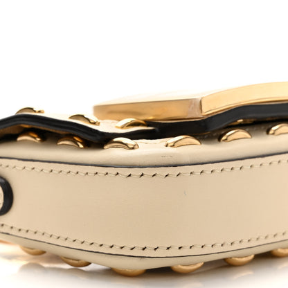 Fendi Nappa Vitello King Metal Stitch Nano Maxi Buckle Baguette Charm Pergamena 8 of 9