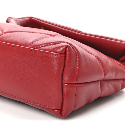 Saint Laurent Lambskin Quilted Toy Loulou Puffer Monogram Chain Satchel Red 10 of 10