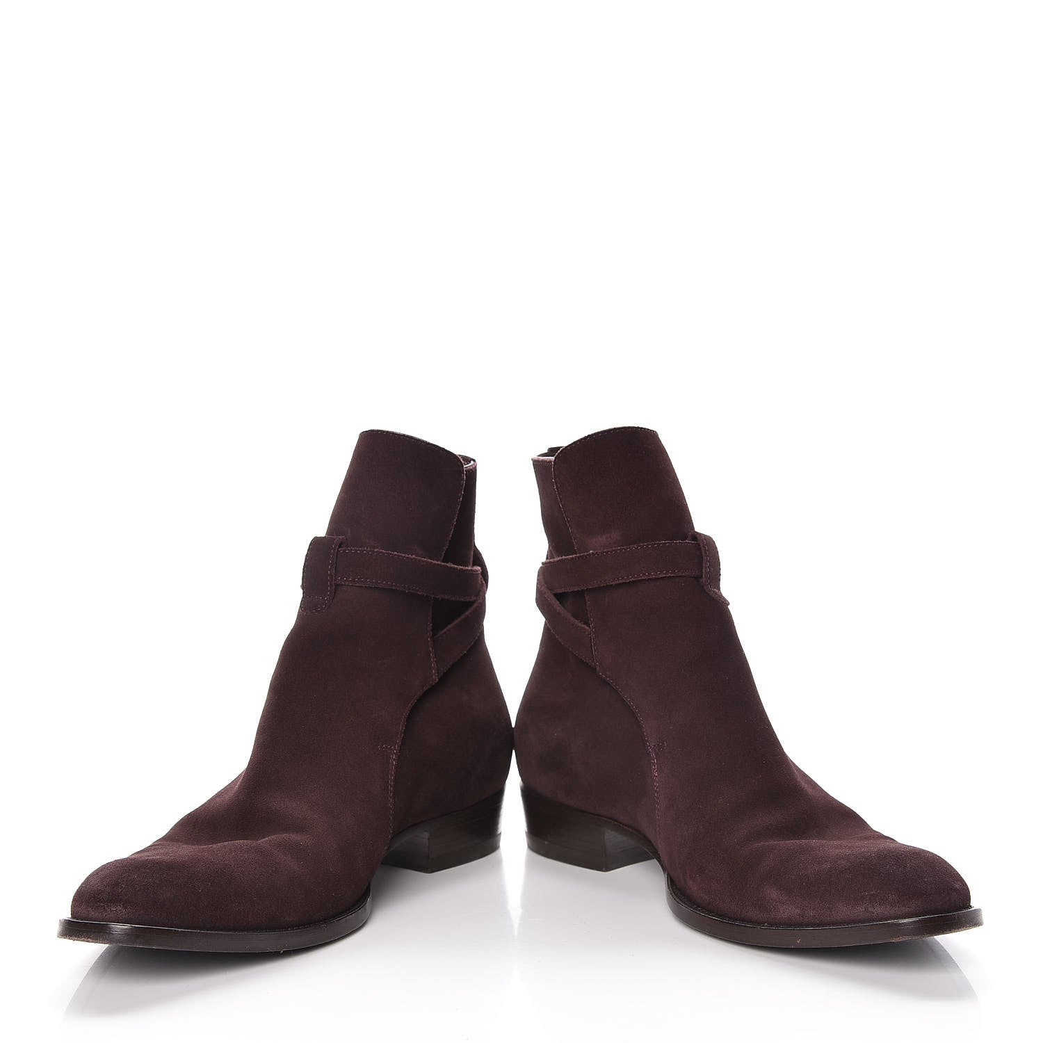 Saint Laurent Suede Soho Calfskin Ankle Boots 40 Deep Blood 6 of 25