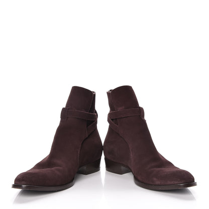 Saint Laurent Suede Soho Calfskin Ankle Boots 40 Deep Blood 6 of 25