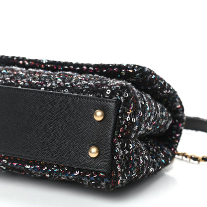 Chanel Tweed Sequin Mini Coco Handle Flap Black 9 of 11