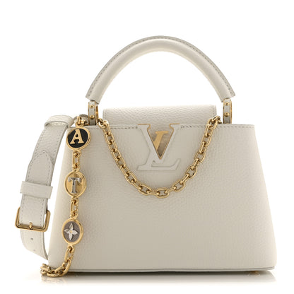Louis Vuitton Taurillon Small Chain My Capucines Snow 1 of 10