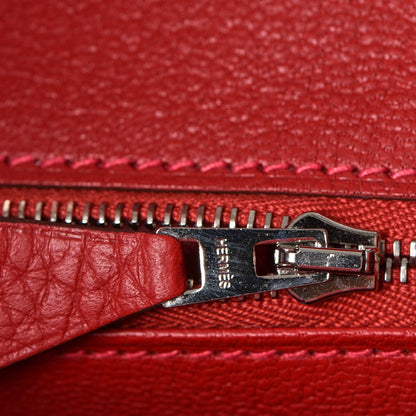 Hermes Taurillon Clemence Birkin 30 Rouge Garance 19 of 36