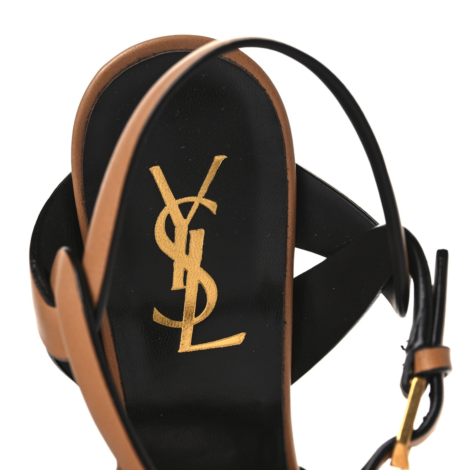 Saint Laurent Calfskin Tribute 105 Platform Sandals 35.5 Cognac 8 of 10