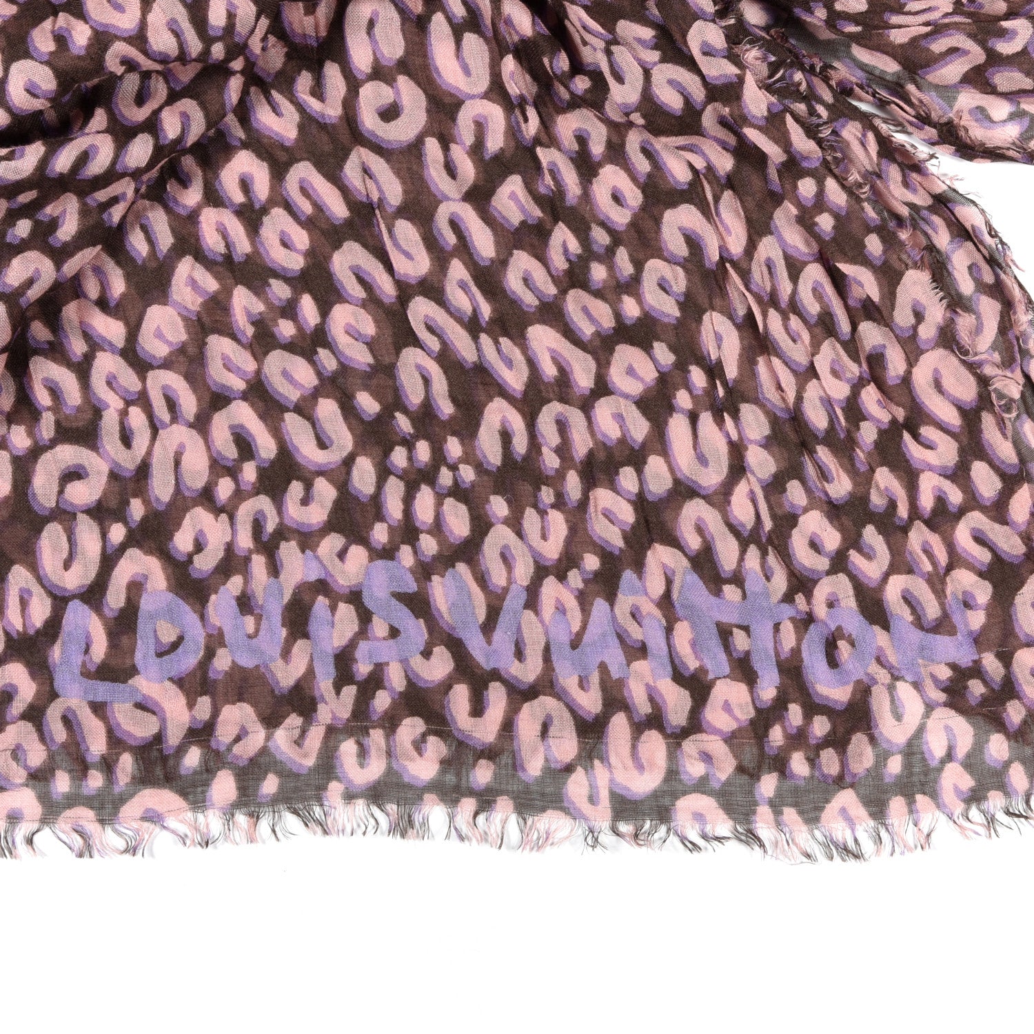 Louis Vuitton Cashmere Silk Leopard Etole Stole Mauve 3 of 5