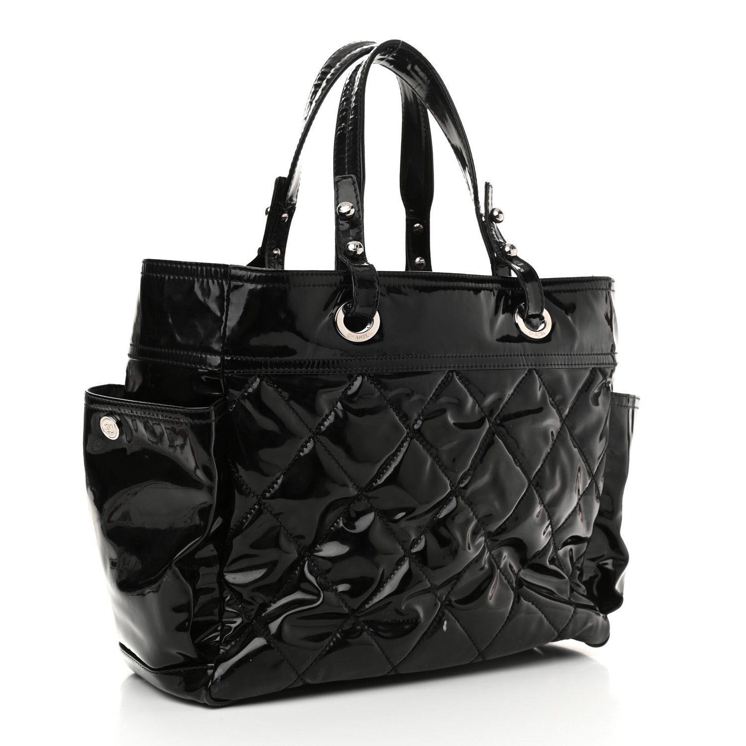 Chanel Vinyl Quilted Large Paris Biarritz Tote Black 4 of 17