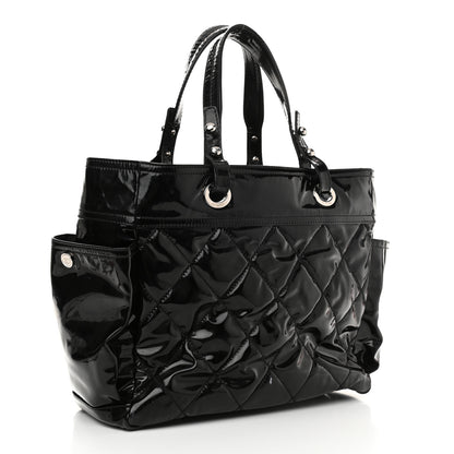 Chanel Vinyl Quilted Large Paris Biarritz Tote Black 4 of 17