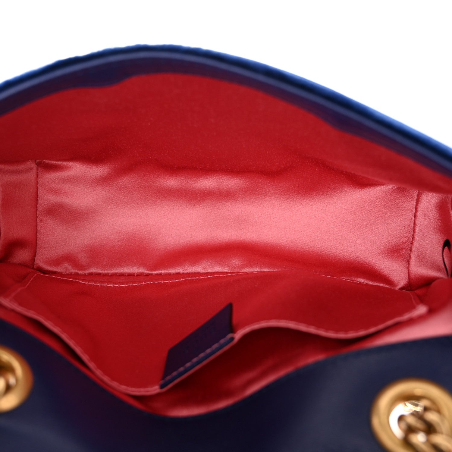 Gucci Velvet Matelasse Mini GG Marmont Shoulder Bag Cobalt Blue 5 of 12