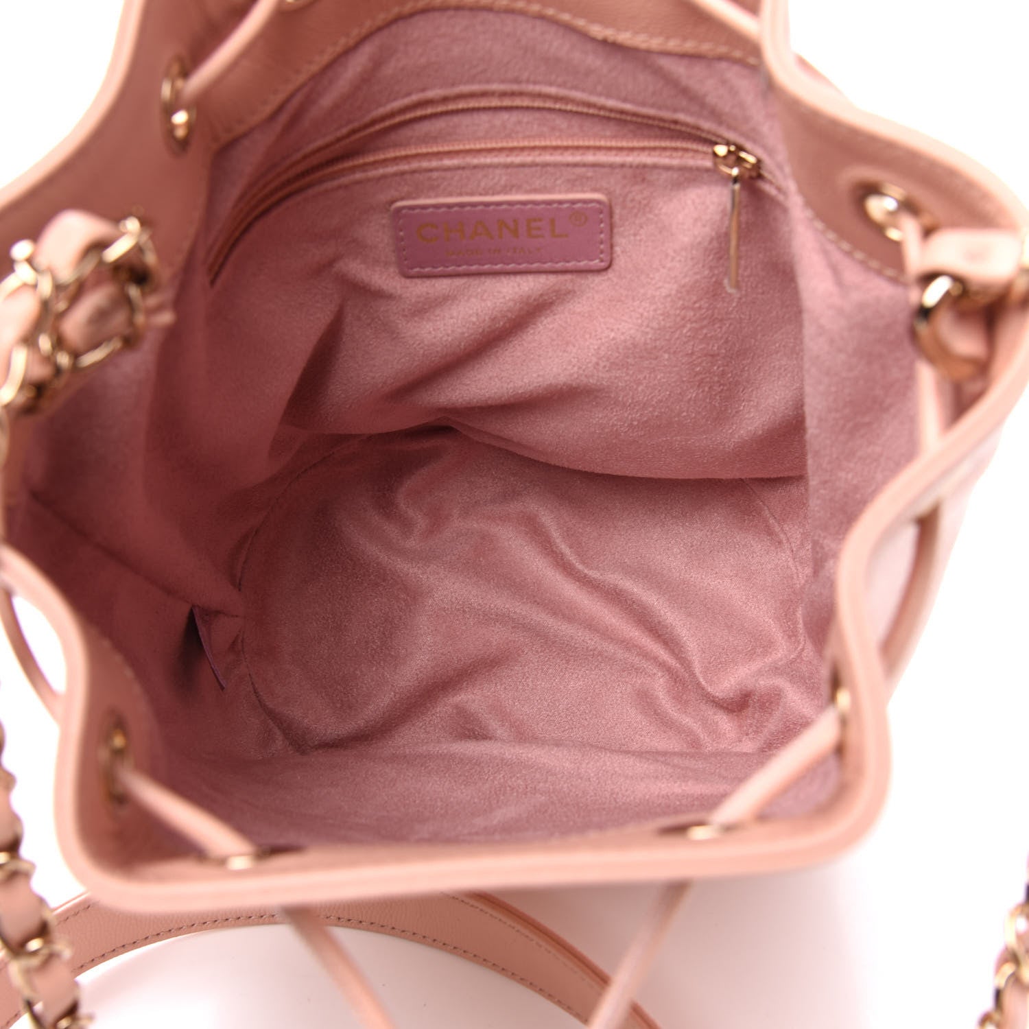 Chanel Caviar Deauville Drawstring Bucket Bag Light Pink 5 of 10
