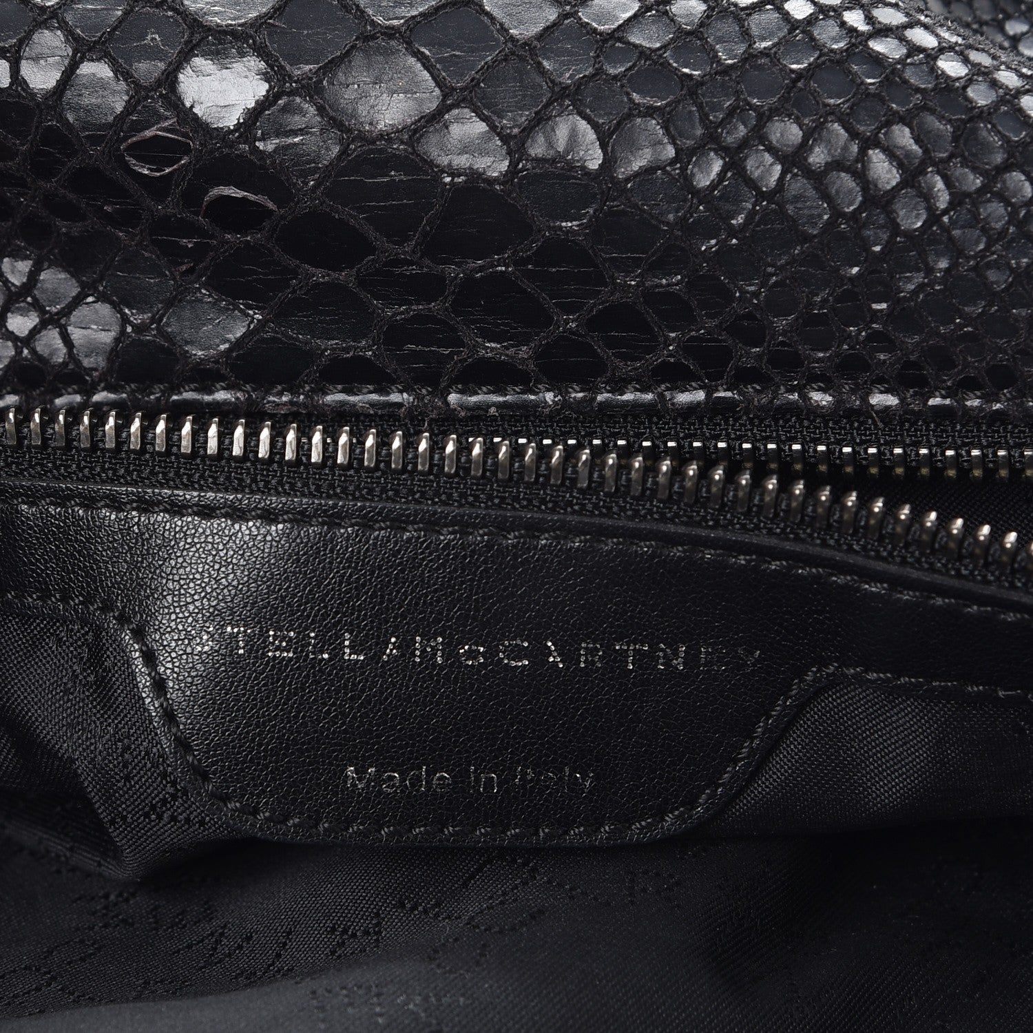 Stella McCartney Snakeskin Effect Falabella Fold Over Tote Black 6 of 6