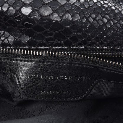 Stella McCartney Snakeskin Effect Falabella Fold Over Tote Black 6 of 6