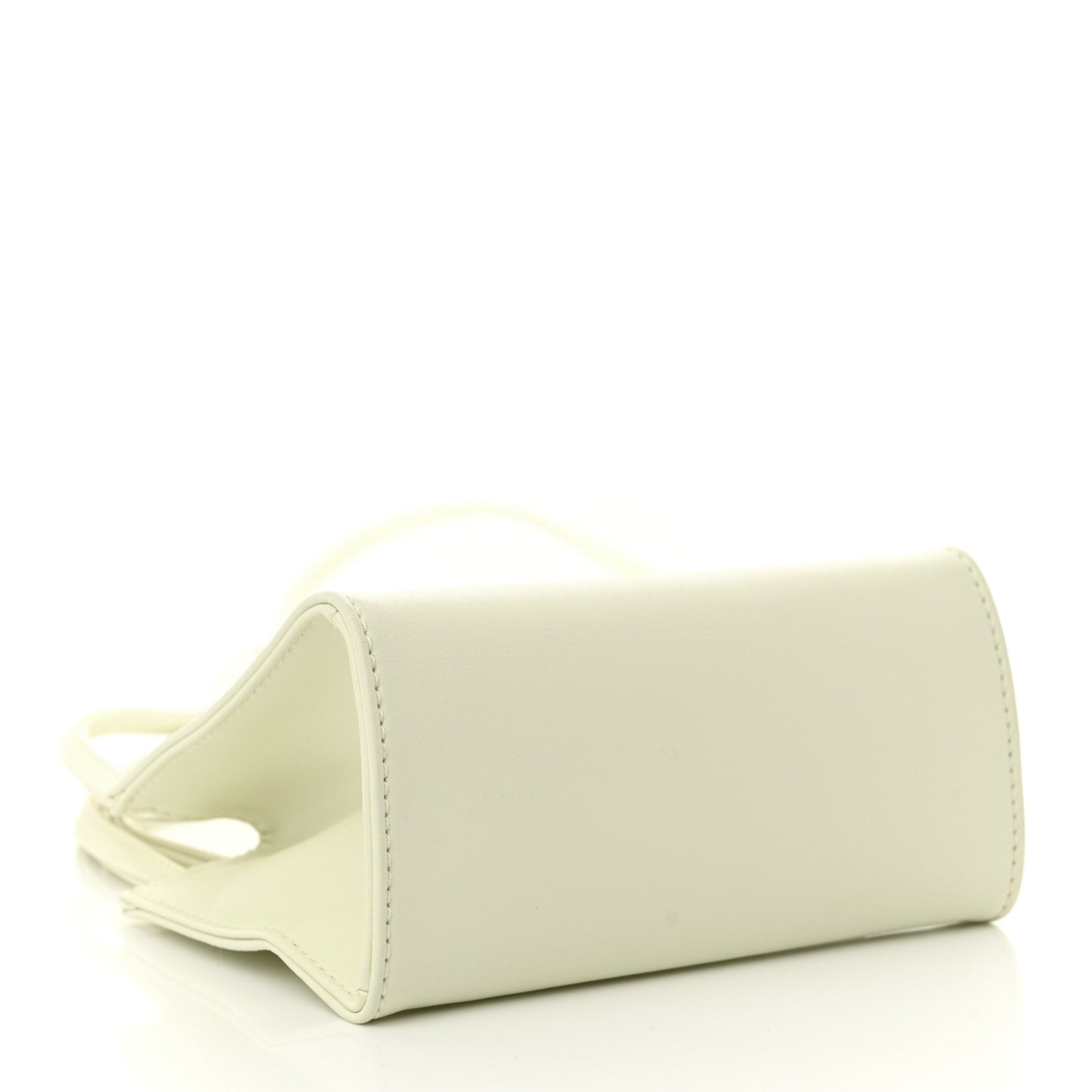 Vegan Leather Small Shopping Bag White