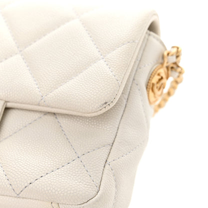 Chanel Caviar Quilted Mini Twist Your Buttons Flap White 12 of 13
