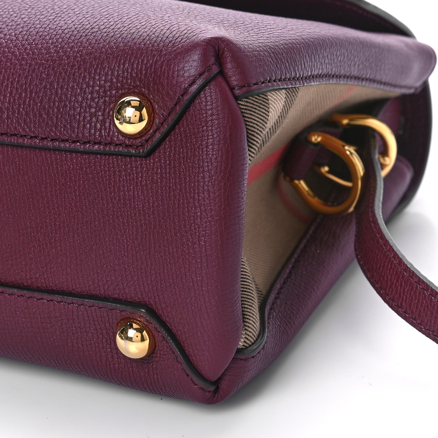 Burberry Derby Calfskin House Check Small Camberley Mahogany Red 8 of 8