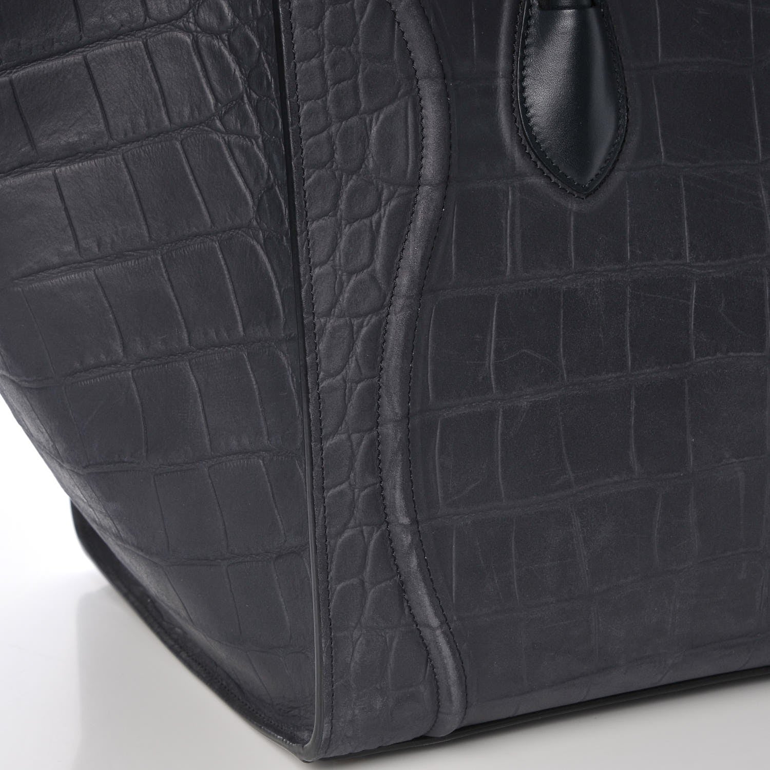 Celine Crocodile Embossed Nubuck Medium Phantom Luggage Navy Blue 11 of 12