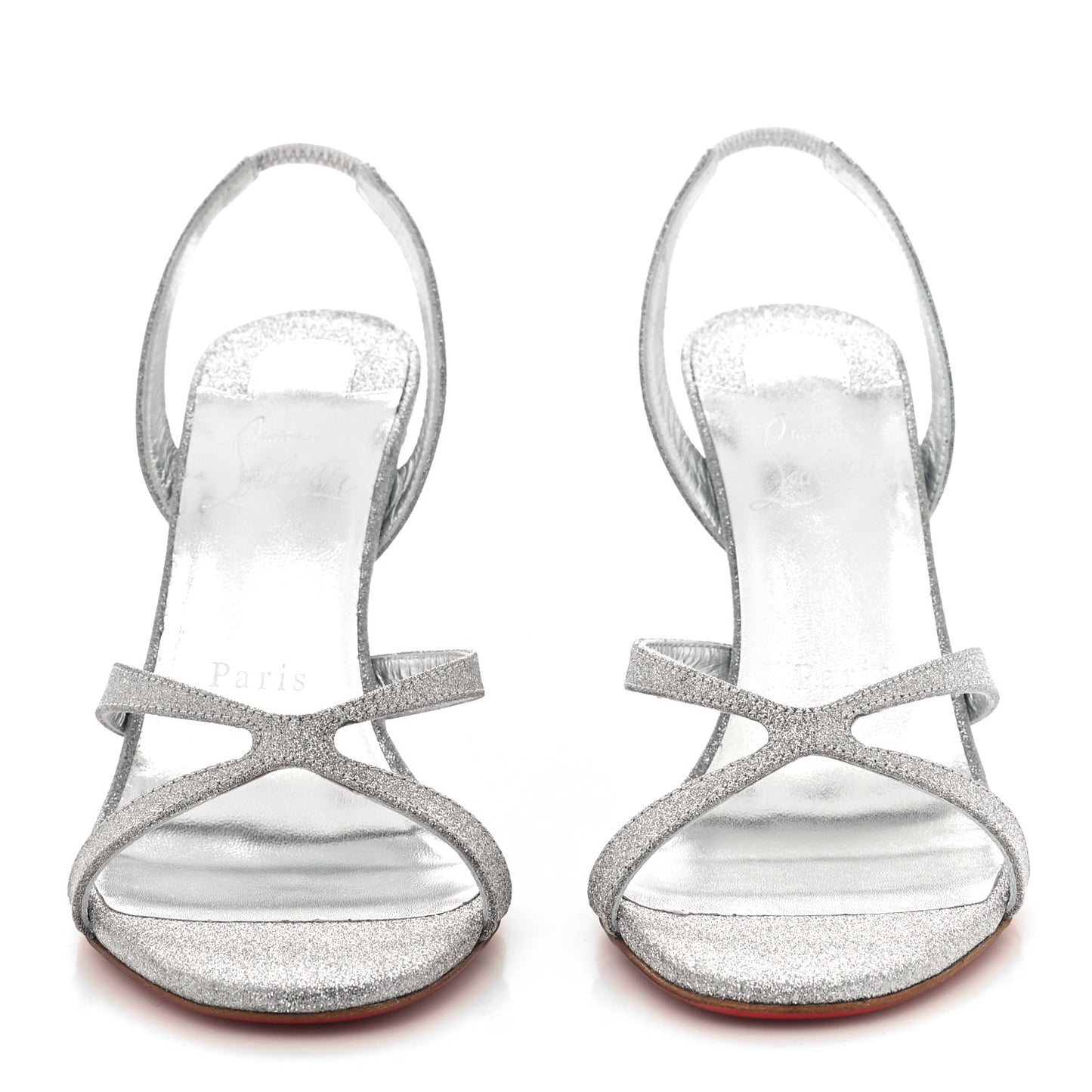 Glitter Emilie 100 Slingback Sandals 37 Silver