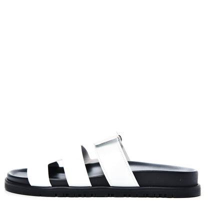 Hermes Calfskin Womens Chypre Sandals 37.5 White 1 of 9