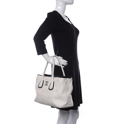 Chanel Lambskin Executive Cerf Shopper Tote White 2 of 11