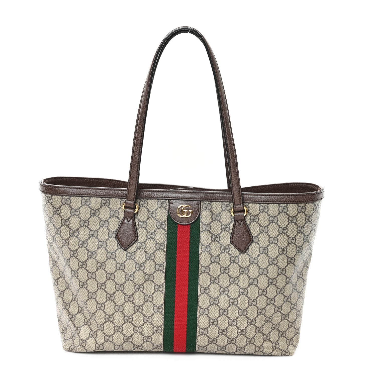 Gucci GG Supreme Monogram Medium Ophidia Shopping Tote Brown 1 of 10