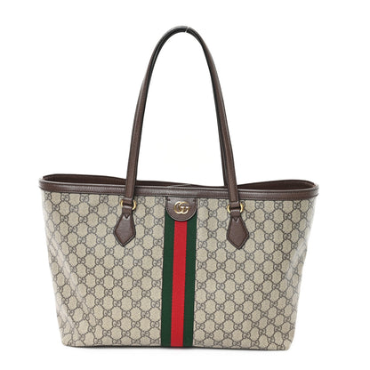 Gucci GG Supreme Monogram Medium Ophidia Shopping Tote Brown 1 of 10