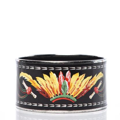 Hermes Enamel Printed Extra Wide Brazil Bracelet 62 3 of 6