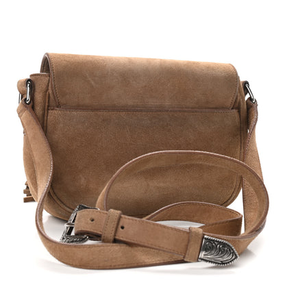 Saint Laurent Suede Calfskin Fringe Kim Satchel Dusty Beige 3 of 11