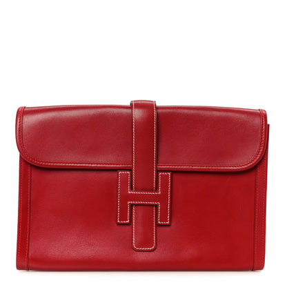 Hermes Veau Gulliver Jige PM Clutch Rouge Vif 1 of 11