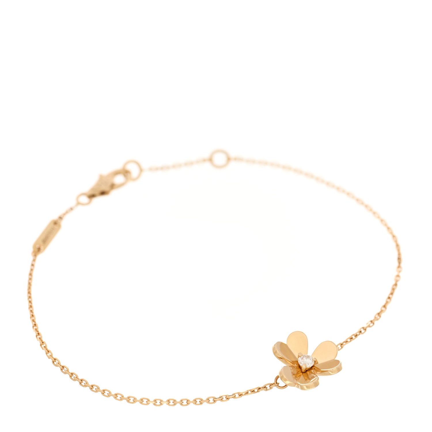 Van Cleef & Arpels 18K Yellow Gold Diamond Mini Frivole Bracelet 1 of 4