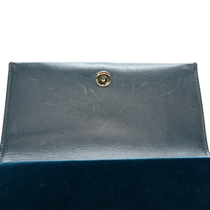 Saint Laurent Velvet Small Classic Monogram Kate Tassel Satchel Blue 12 of 21