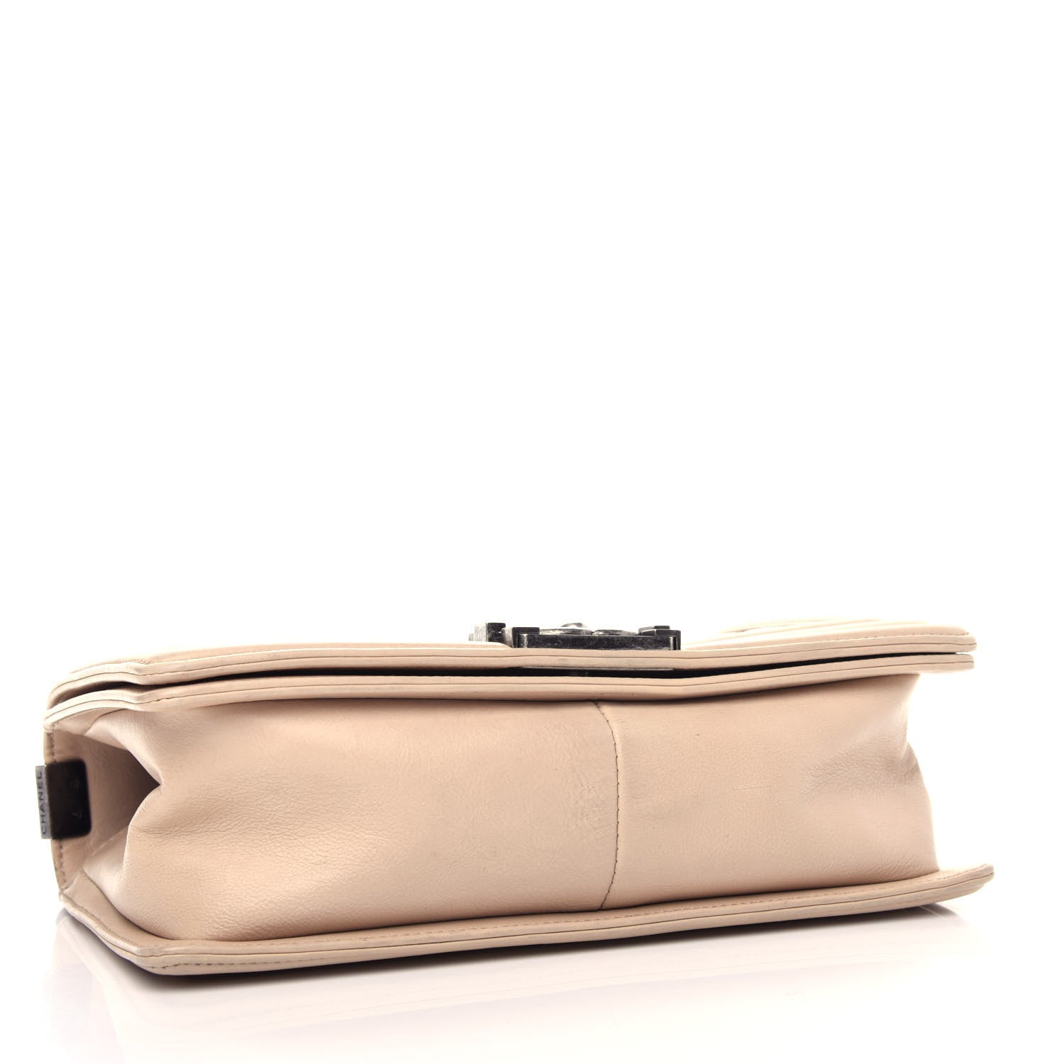 Chanel Calfskin Quilted Double Stitch Medium Boy Flap Beige 4 of 11