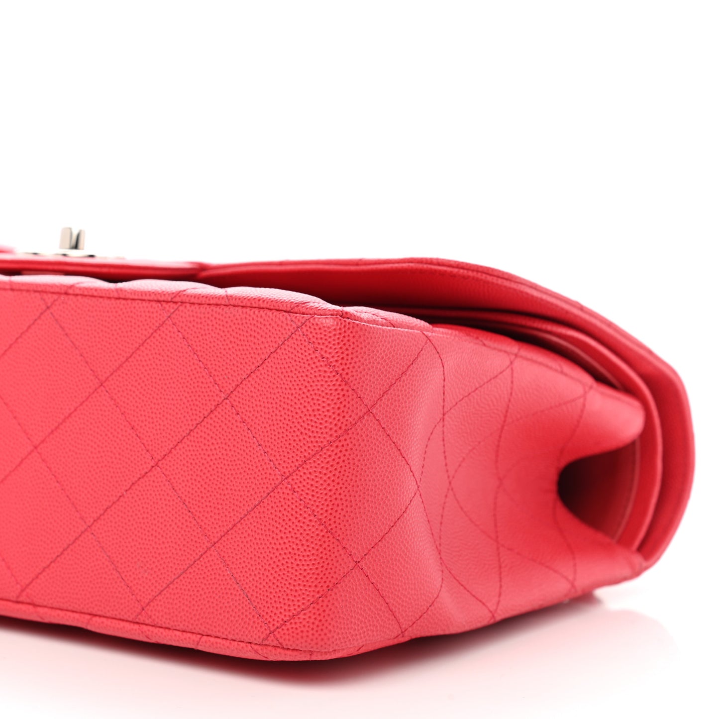 Caviar Quilted Jumbo Double Flap Dark Pink