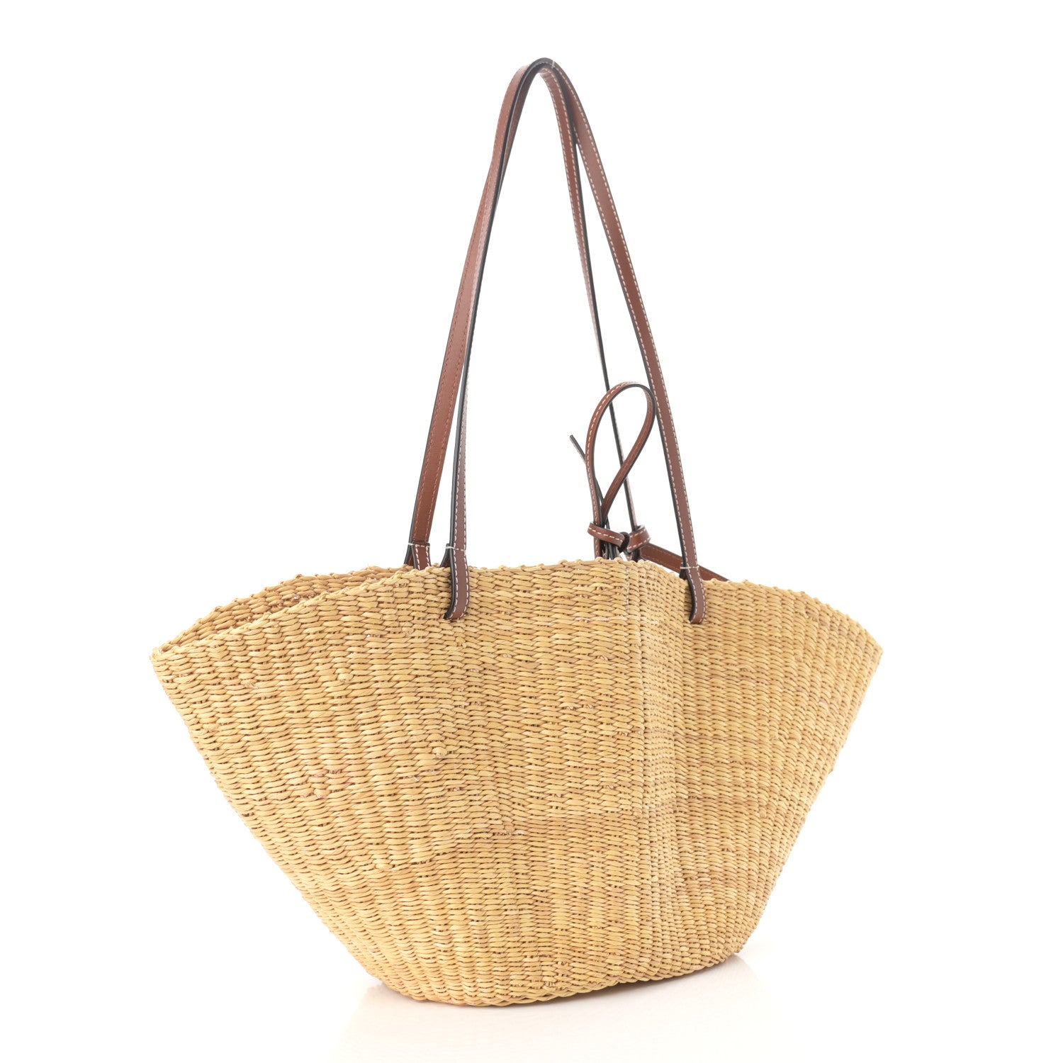 Loewe Calfskin Raffia Paulas Ibiza Small Basket Tote Bag Natural Tan 3 of 10