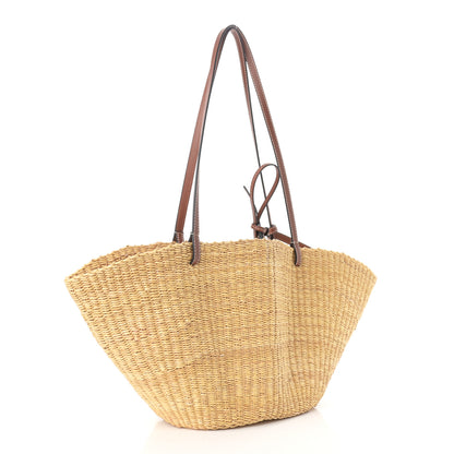 Loewe Calfskin Raffia Paulas Ibiza Small Basket Tote Bag Natural Tan 3 of 10