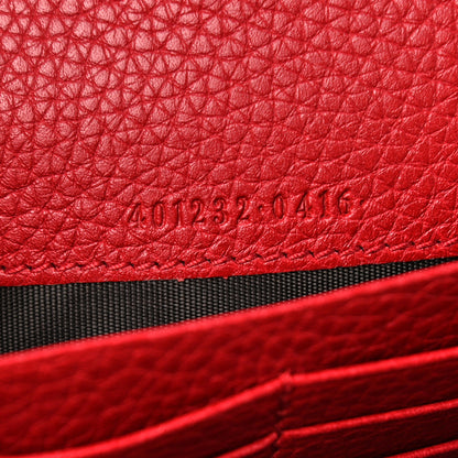 Gucci Calfskin GG Marmont Chain Wallet Vulcanic Red 7 of 11