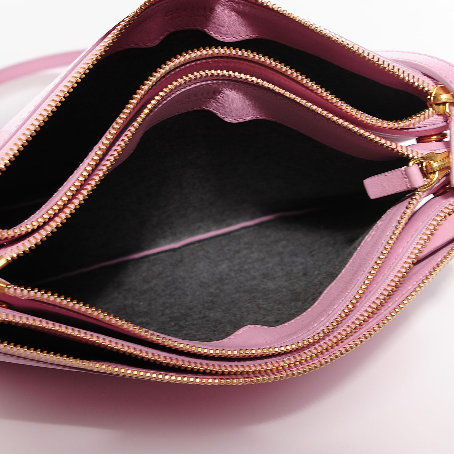 Celine Lambskin Large Trio Crossbody Bag Pink 6 of 9