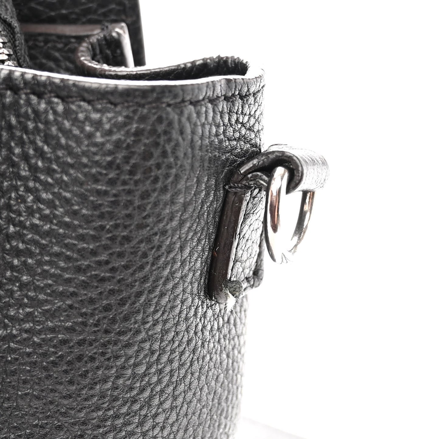 Drummed Calfskin Nano Luggage Black