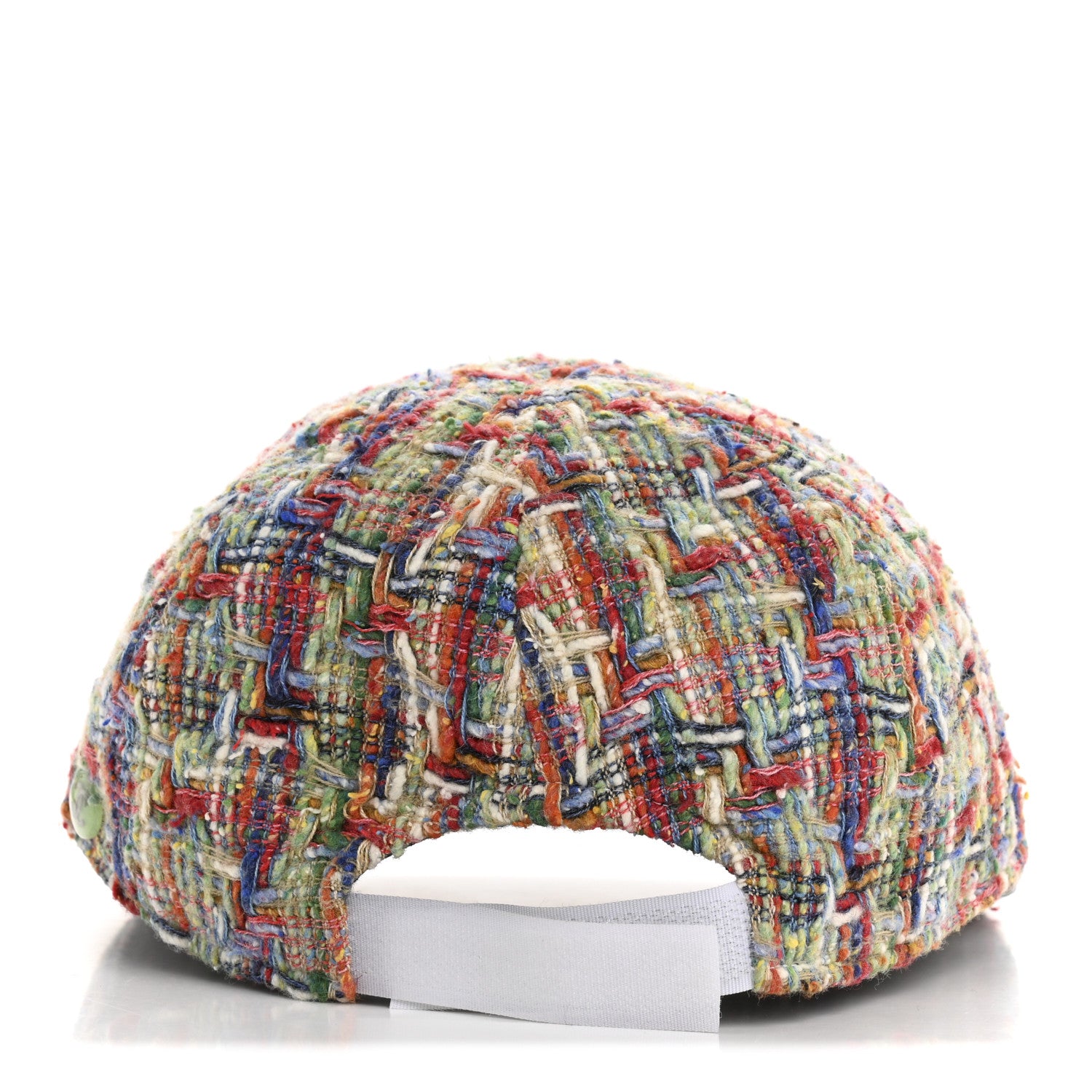 Chanel Tweed CC Enamel Cap Hat Red Multicolor 6 of 9