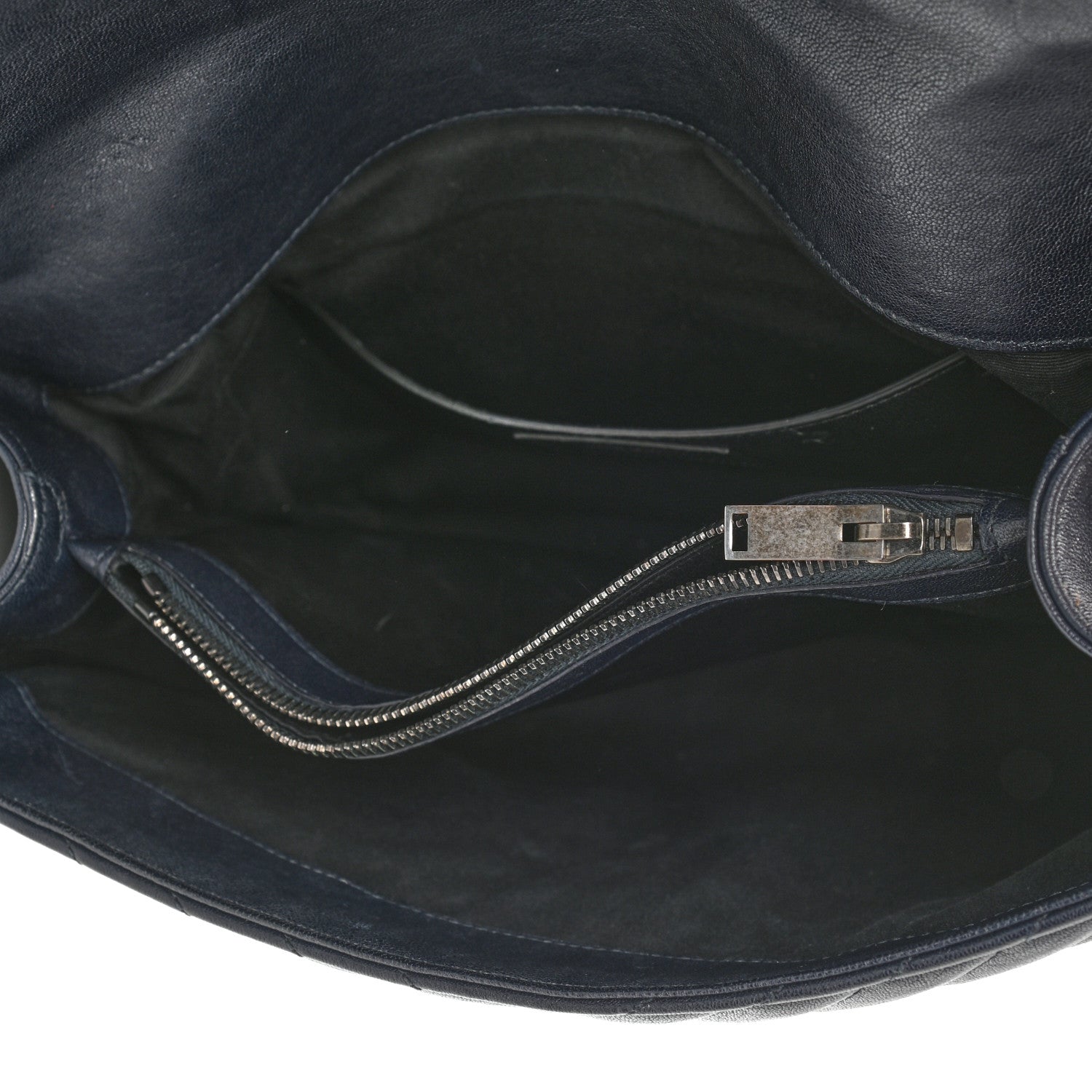 Saint Laurent Sheepskin Matelasse Chevron Monogram Large College Satchel Deep Marine 5 of 9
