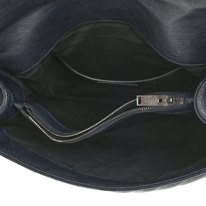 Saint Laurent Sheepskin Matelasse Chevron Monogram Large College Satchel Deep Marine 5 of 9