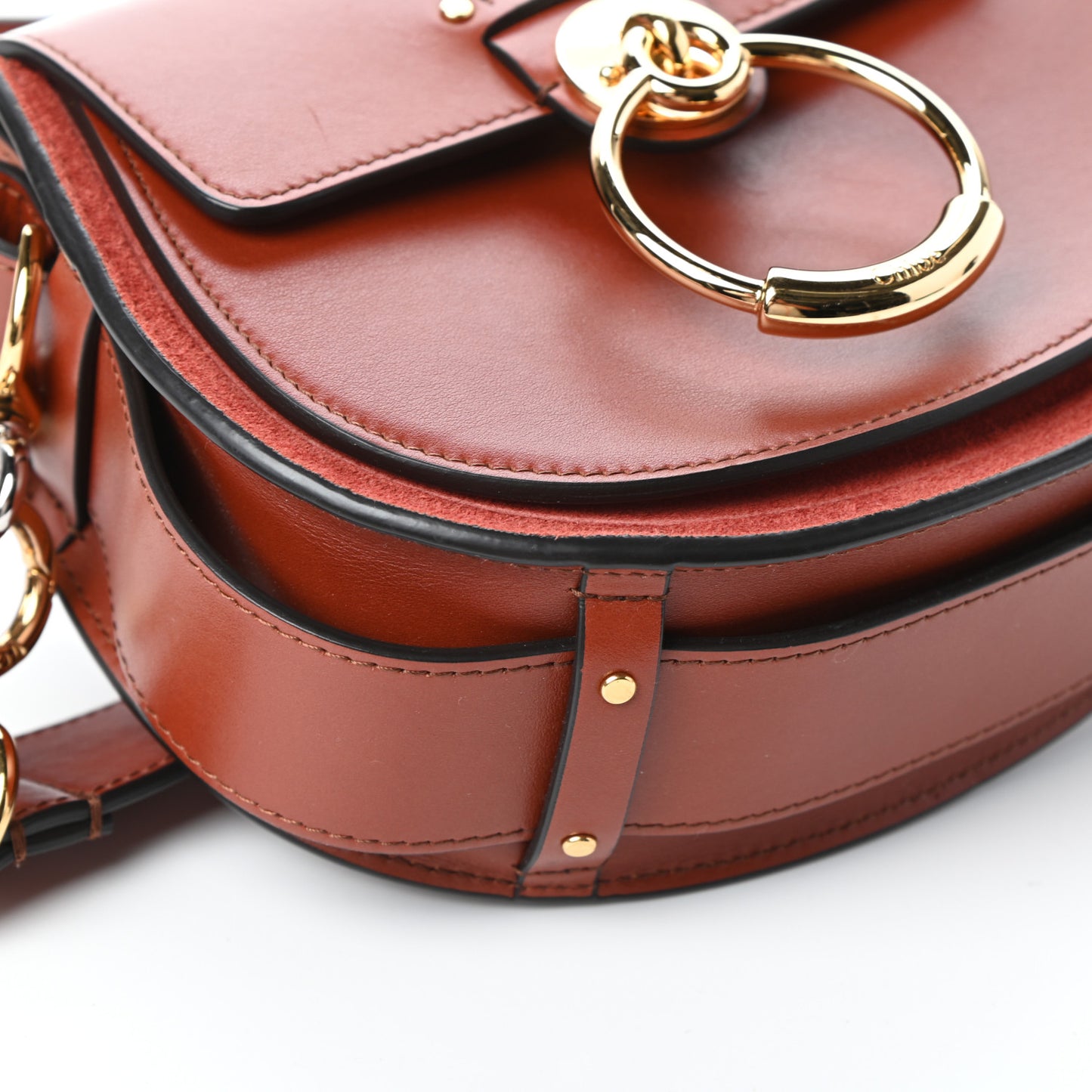 Calfskin Small Tess Bag Sepia Brown
