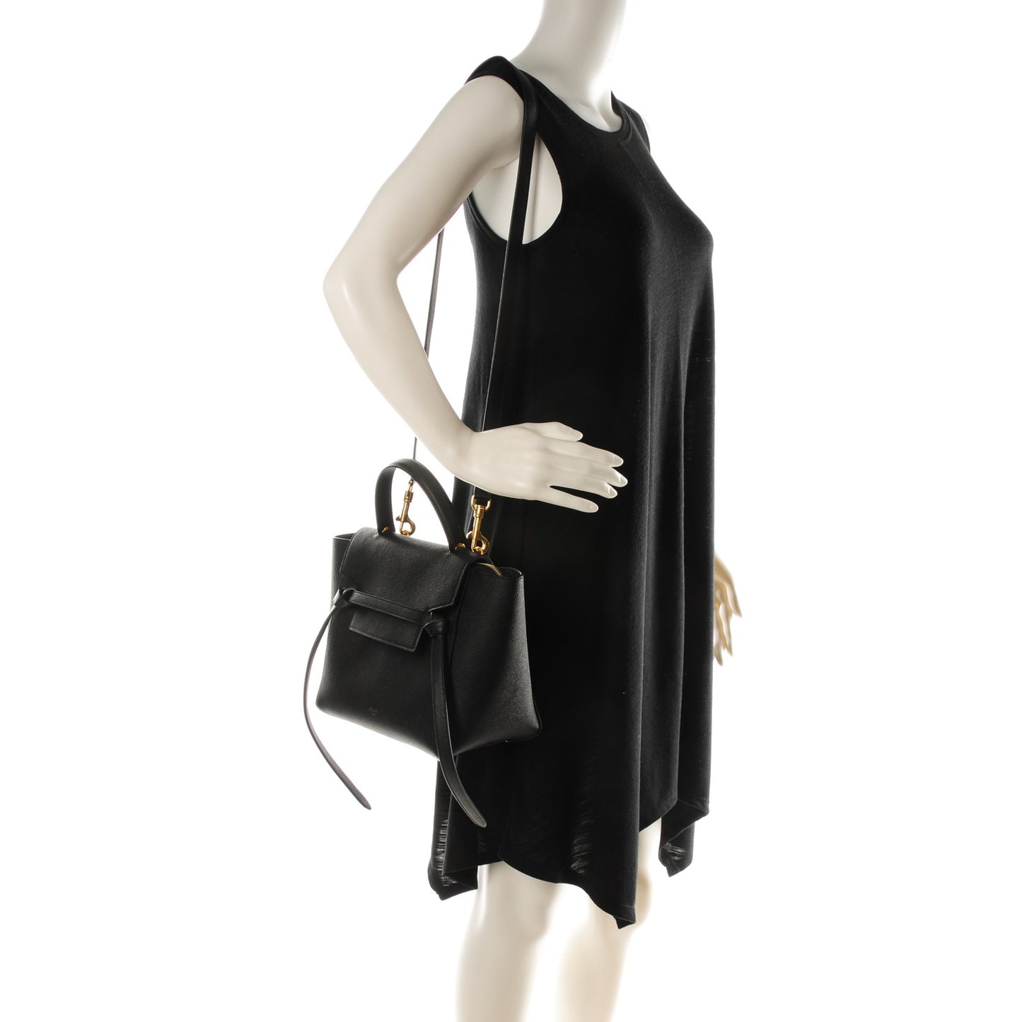 Grained Calfskin Micro Belt Bag Black