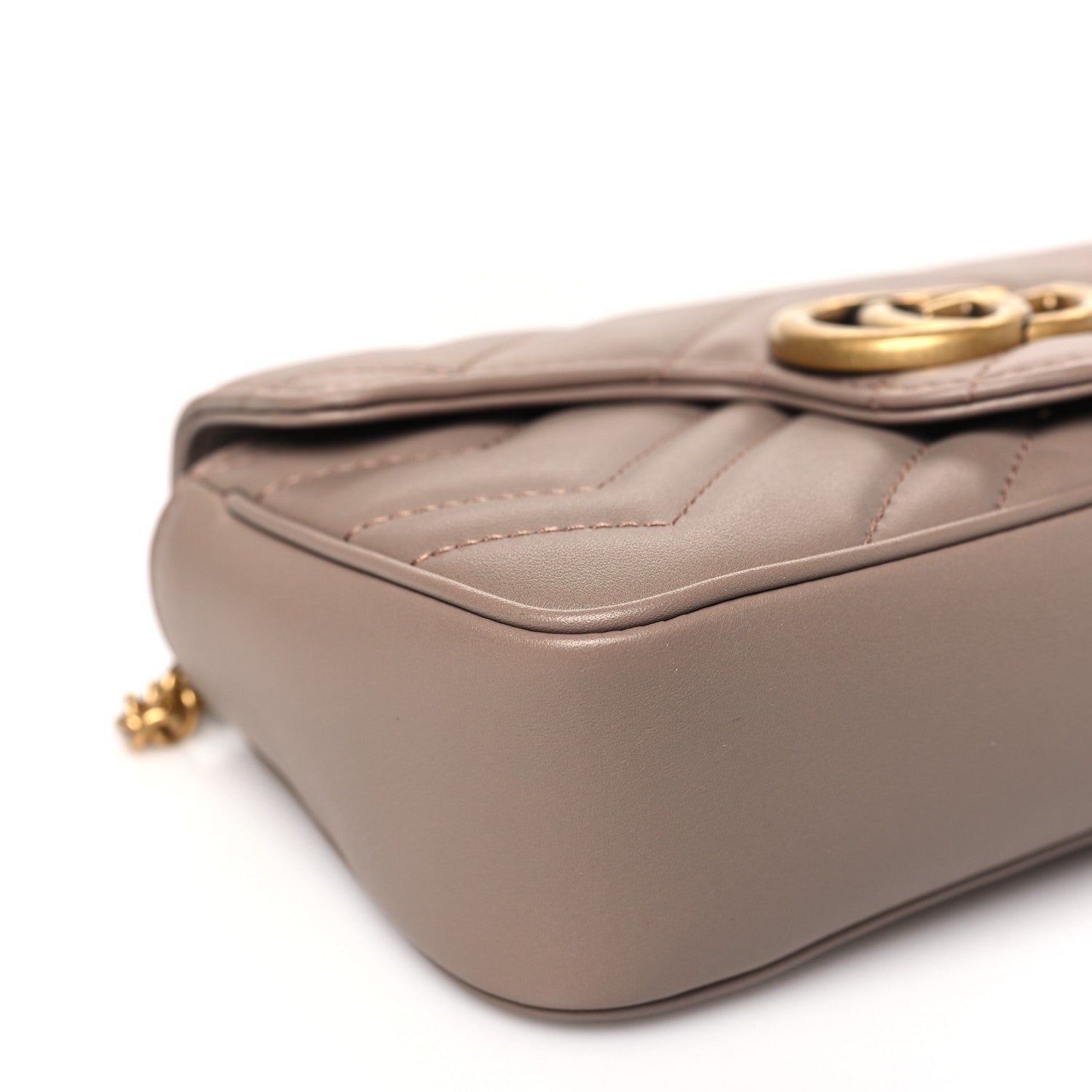 Gucci Calfskin Matelasse Super Mini GG Marmont Shoulder Bag Porcelain Rose 9 of 12