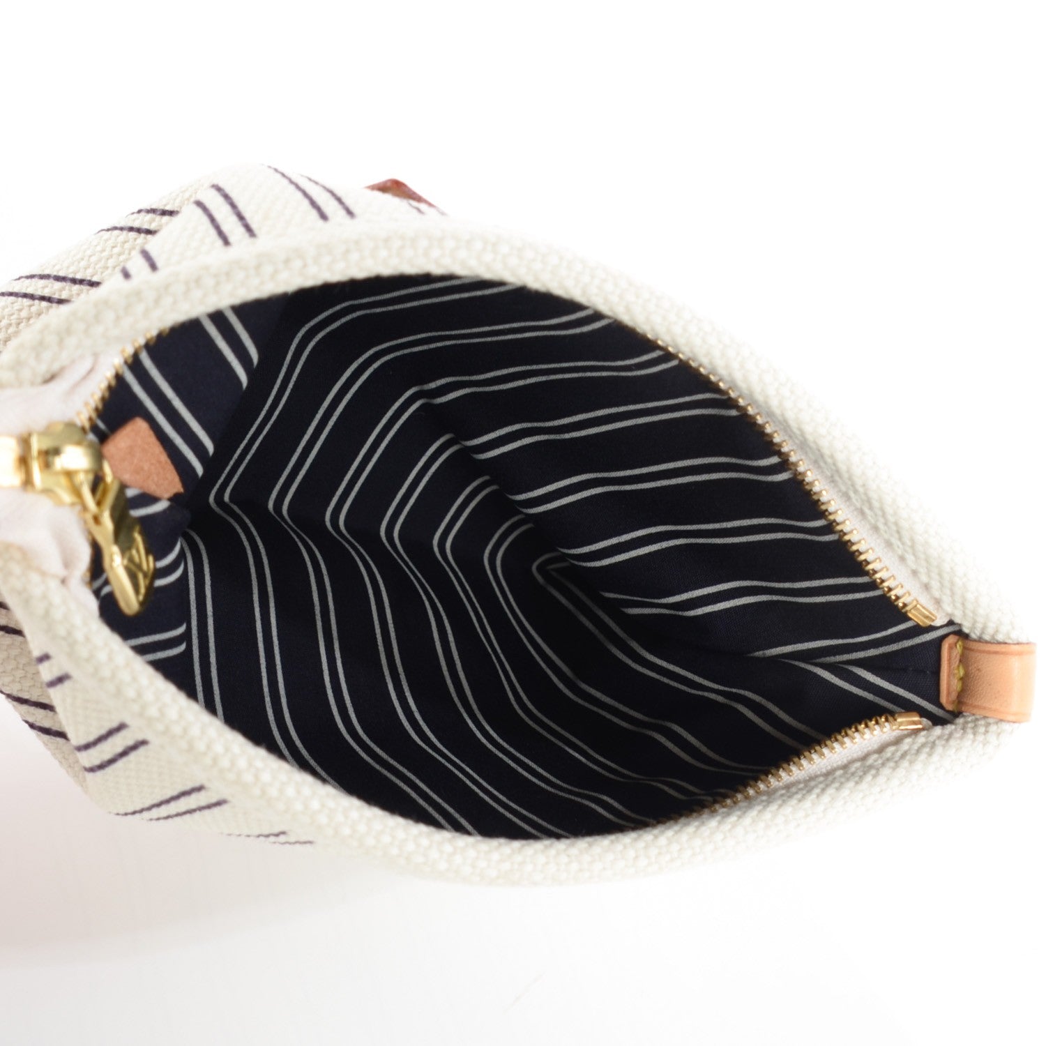 Louis Vuitton Toile Antigua Pochette Plate PM Navy Striped 8 of 8
