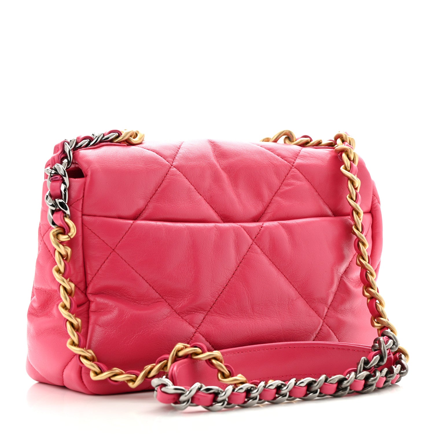 Chanel Goatskin Quilted Medium Chanel 19 Flap Pink 3 of 11
