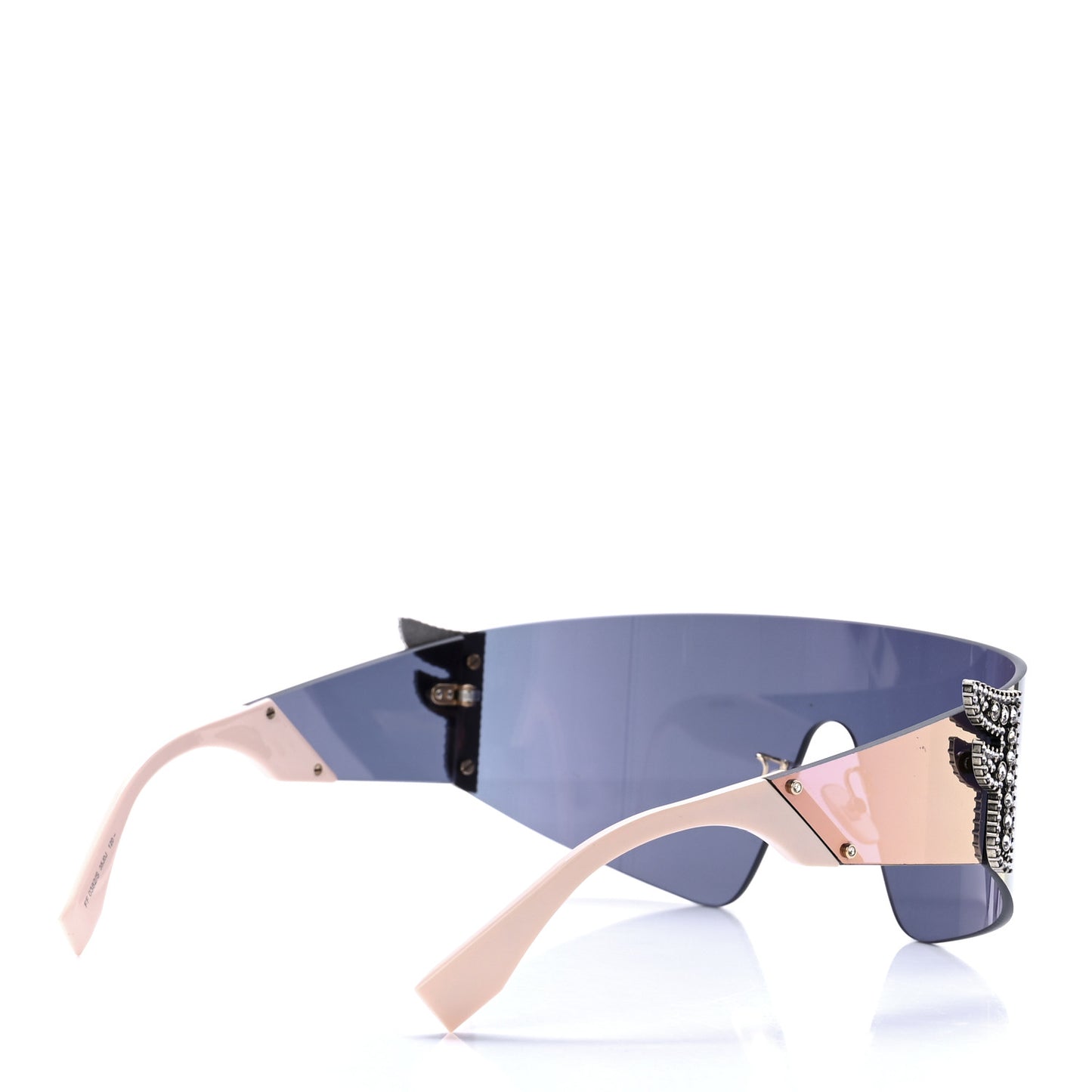 Mirrored Crystal Embellished FFreedom Shield Sunglasses FF 0382/S Pink